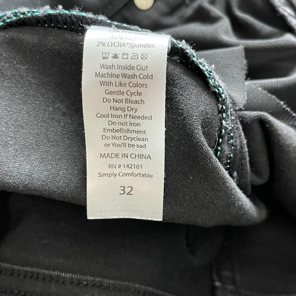 LuLaRoe Simply Comfortable Distressed Jeans Black Size 32 Skinny Fit High Rise - Picture 7 of 7